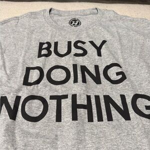 Gray Graphic Tee with Bold Text nwot